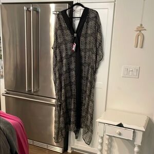 Vince Camuto Black and tan kaftan or Swim Coverup